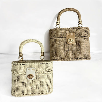 HASIR MİNİ SEPET ÇANTA BEJ
